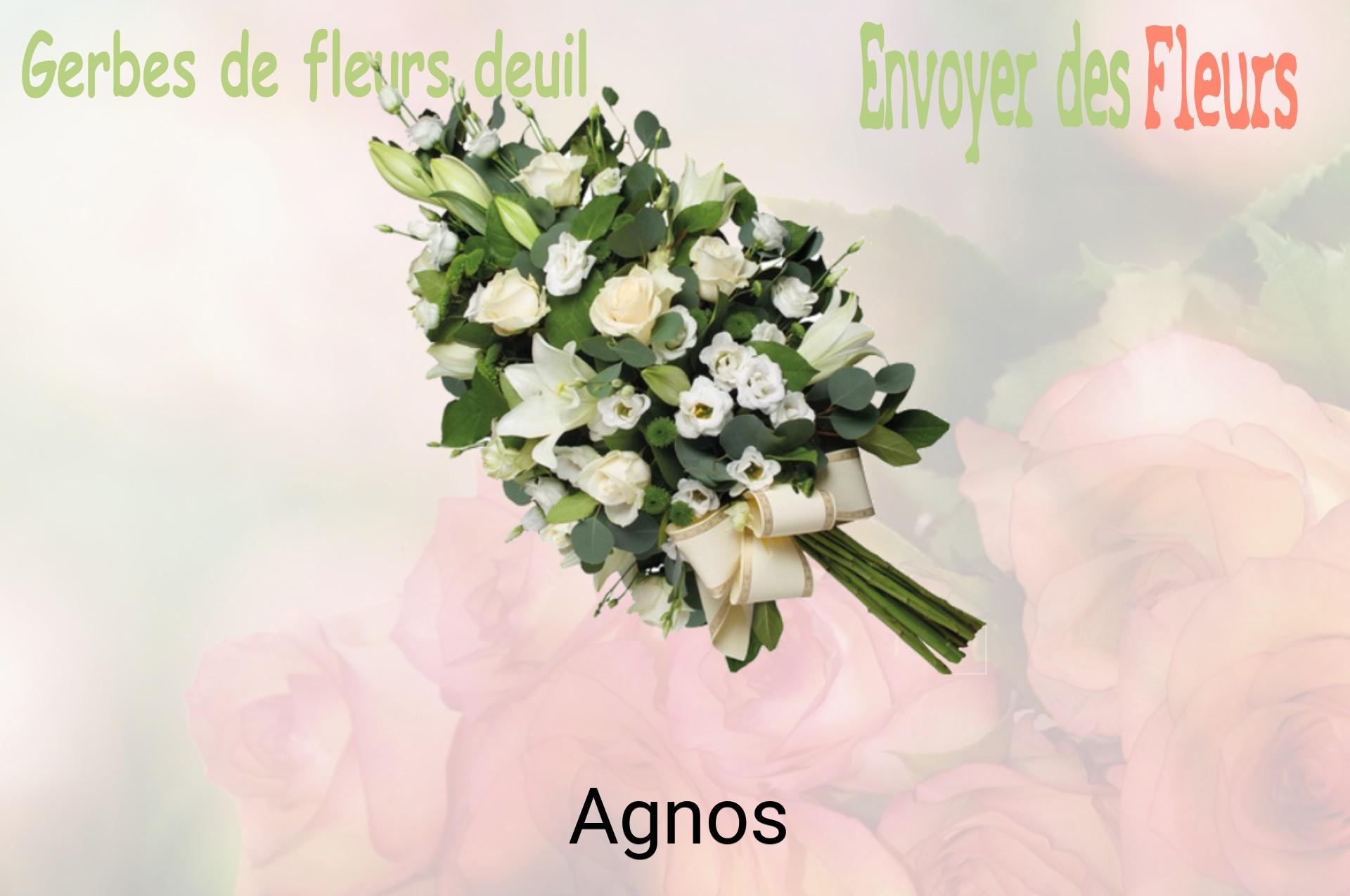 Gerbe de fleurs de deuil livrée à Agnos